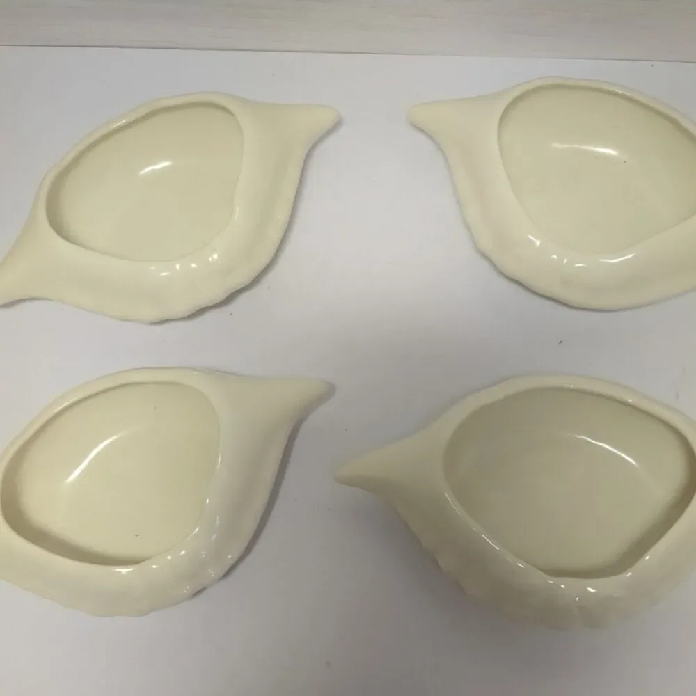Vintage Imperial/ Deviled Crab  signed Hall Baking Dishes Set of 4 White